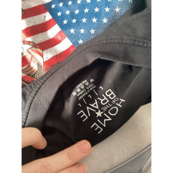 Preppy Streetwear Coquette Utility Home of the Brave Land of the Free T-Shirt L - Picture 3 of 3